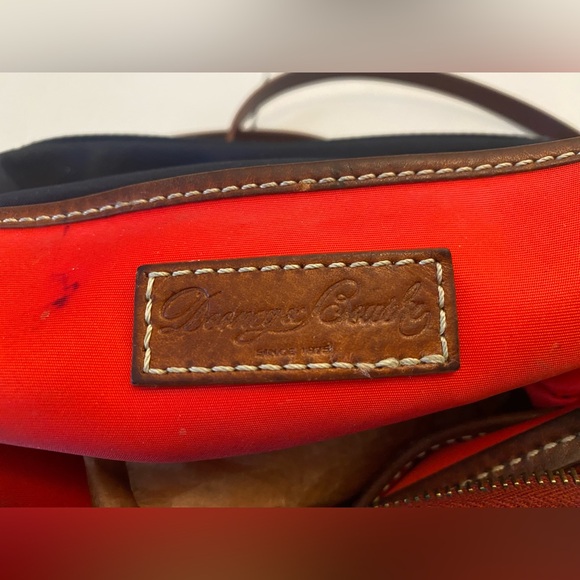 Dooney & Bourke 1975 Navy Blue and Brown Crossbody Bag - Picture 2 of 5